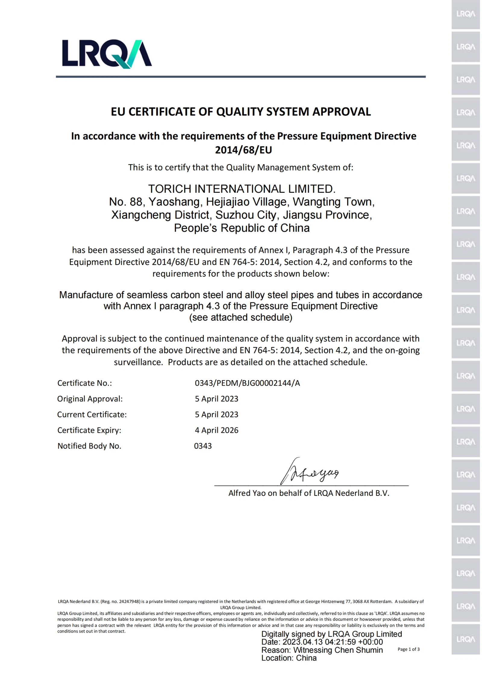 TORICH CE PED00 TORICH CE PED00